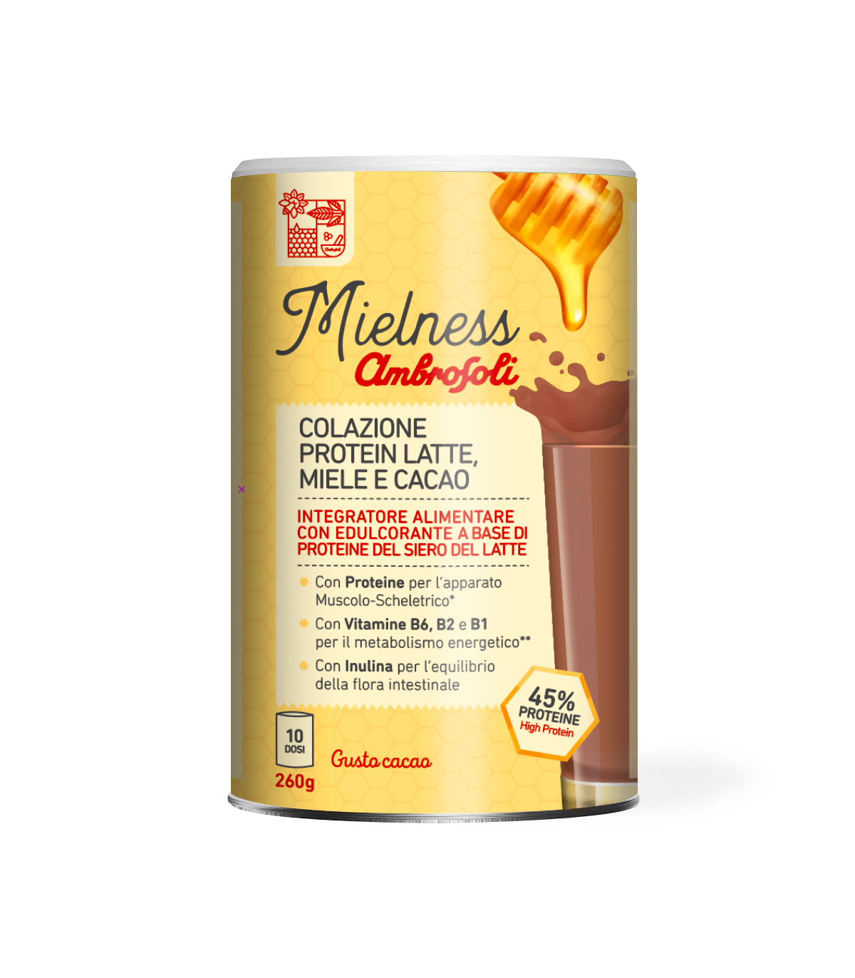 COLAZIONE PROTEIN MIELE E CACAO 260 Gr.