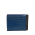 STRIPE Porta carte di credito in pelle navy