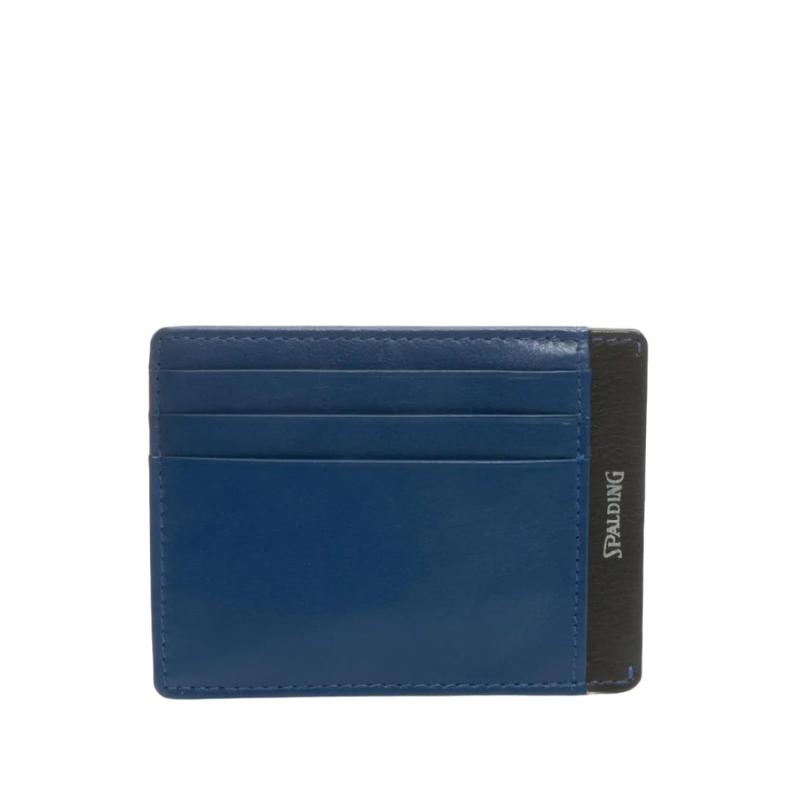 STRIPE Porta carte di credito in pelle navy
