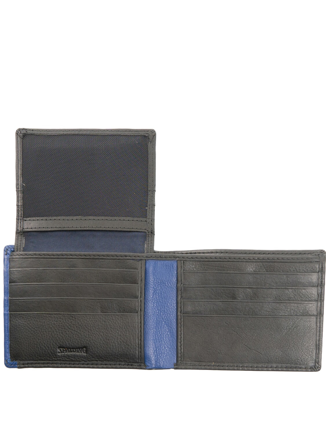 STRIPE wallet piccolo in pelle Spalding nero
