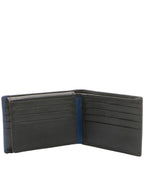 STRIPE wallet piccolo in pelle Spalding nero