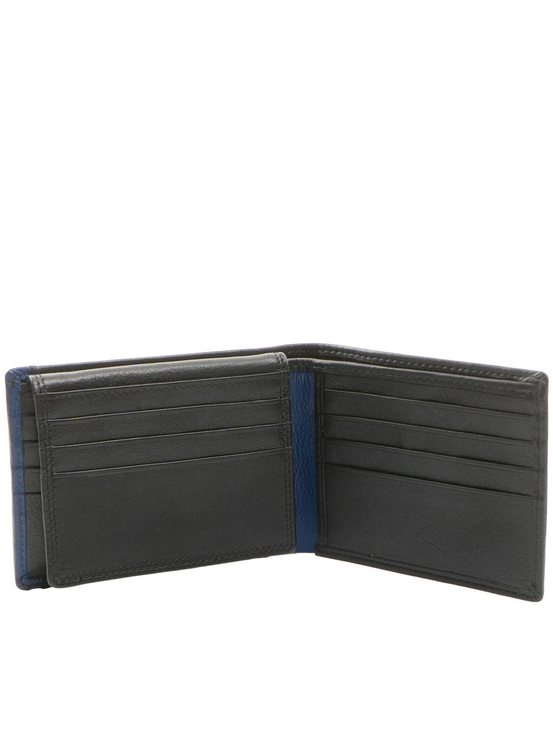 STRIPE wallet piccolo in pelle Spalding nero