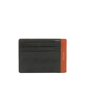 STRIPE Porta carte di credito in pelle Spalding marrone/arancione
