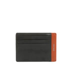 STRIPE Porta carte di credito in pelle Spalding marrone/arancione