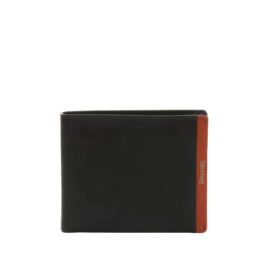 STRIPE Wallet portafoglio in pelle piccolo Spalding marrone