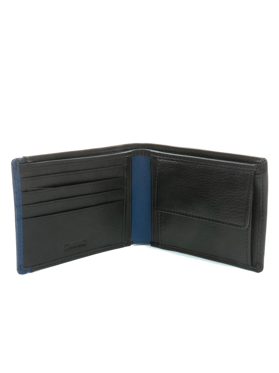 STRIPE portafoglio piccolo in pelle Spalding nero/navy
